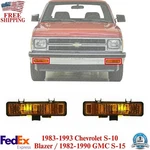 Front Bumper Parking Marker Light Set For 83-93 Chevrolet S-10 / 82-90 Gmc S-15. Fixed Price $31.63.