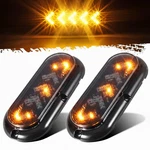 2PCS 6" Oval Arrow Led Turn Signal Lights Smoke Amber Truck Trailer Marker Seale. Fixed Price $42.00.