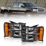 For 07-14 Gmc Sierra 1500 2500HD 3500HD Headlights Headlamps Pair Chrome Amber. Fixed Price $8.54.