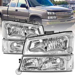 For 2003-2006 Chevrolet Silverado 1500 2500HD Chrome Headlights +bumper. Fixed Price $50.49.