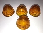 4 American Automatic Marker Light Lens Nos Amber Glass Travel Trailer 1-15/16". Fixed Price $99.95.