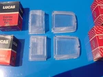 2 Pair Nos Lucas Clear Turn Signal Park Lenses Hillman Husky Minx 1600 64-66. Fixed Price $84.00.