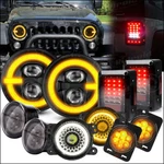 7" Led Headlights Tail Fog Turn Fender Lamps Combo For Jeep Wrangler Jk. Fixed Price $180.88.