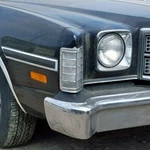 Ford Gran Torino Elite : 1973, 1974, Metal Right Front Lamp Marker Light Bezel. Fixed Price $45.00.