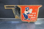 Vintage Ford Let Take It Easy License Plate Metal Topper Policeman 1940S. Fixed Price $44.99.