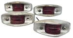 Vintage Set Of 4 Do Ray 315 Red Light / Glass Use On Rat Rod. Fixed Price $120.00.