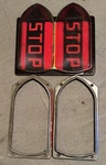 Pair Vtg Guide R-T5A Arrow Stop Signal Fire Truck Bus Rat Rod Red Glass Lens. Fixed Price $149.99.