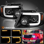 Fits Black 2004-2008 Ford F150 F-150 Led Sequential Signal Projector Headlights. Fixed Price $199.38.