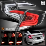Black Fits 2016-2021 Honda Civic Sedan Led Tail Lights W/ Sequential Signal Lamp. Fixed Price $244.38.