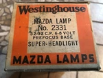 Nos Box Auto Super Head Lamp Car Light Bulbs Westinghouse 2331 6-8V 32-32CP. Fixed Price $39.95.