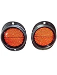 Vintage Lot 2 Tiger-eye Reflex Signal Red Ovel Reflectors No. 100-0 Carco Co.. Fixed Price $30.00.