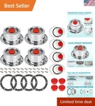 4 Pack Aluminum Trailer Hub Caps With Oil Window Cover Kit For Easy Monitoring. Fixed Price $64.49.