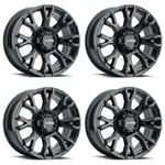 Set 4 17" Ultra 123BK Scorpion 17X9 Wheels 8X6.5 12MM Chevy Gmc Ram Ford Rim. Fixed Price $1110.00.