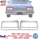 Front Headlights Trim Bezel Chrome For 82-87 Camino Caballero /82-83 Malibu. Fixed Price $61.13.