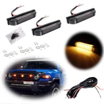 3 Smoked Amber Front Center Grille Running Light Kit For 07-14 Toyota Fj Cruiser. Fixed Price $26.99.
