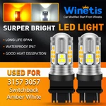 Winetis 2X 3157 Dual Color Switchback White Amber Led Turn Signal Light Bulbs. Fixed Price $20.93.