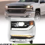 For 2016-2018 Chevy Silverado 1500 Chrome Full Led Drl Headlight Driver Left. Fixed Price $149.50.