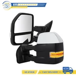 2015-2020 Tow Mirrors Power Heated Turn Signal Puddle Light Chrome Ford F150. Fixed Price $176.60.