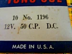 10 Vintage Nos Tung-sol 1196 12 Volt 50 Cp Dc Bulbs. Fixed Price $19.95.