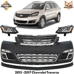 Front Bumper Cover Fascia & Head Light Assembly For 2013-2017 Chevrolet Traverse. Fixed Price $990.00.