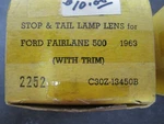 1963 Ford Fairlane 500 Nors Pair Of Tail Light Lenses With Trim. Fixed Price $19.99.