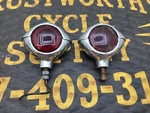 1940S Model B-J8 Hot Rod Harley Reverse Brake Light Red Lens Matching Pair. Fixed Price $500.00.