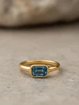 Dainty Natural London Blue Topaz Baguette Bezel Setting Ring Gift For Women's. Fixed Price $37.00.