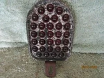 Vintage 1934 Persons #331 Red Glass Cat Eye Reflector License Plate Topper Used. Fixed Price $125.00.