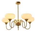 Bokt Gold Vintage Chandelier Modern 5-LIGHT Globe With Smooth Lamp.... Fixed Price $223.89.