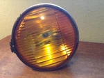 Vintage Cats-eye Old Amber Glass Warning Lamp No. 50 Caution 6 3/8" Light Mount. Fixed Price $79.95.