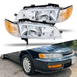 For 94-97 Honda Accord Cb Jdm Black Headlights + Amber Corner Reflector Lamps Y. Fixed Price $8.99.