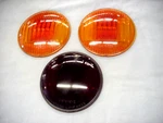 3 Vintage Cats-eye 6 1 Red 2 Yellow Glass Warning Lamp Lens #50 Columbus Metal. Fixed Price $35.00.