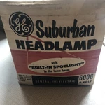 Vtg Nos 7" Ge 6006 6V Suburban Headlight Bulb Lamp Built In Spotlight Low Beam. Fixed Price $40.00.