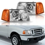 Pair Headlights Headlamps Clear Lens Chrome Housing 2001-2011 Ford Ranger. Fixed Price $8.54.