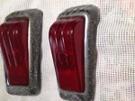 Set 1940'S Desoto Red Glass Dehy Lens Chrome Vintage Brake CB16758 Rear Bezel. Fixed Price $85.00.