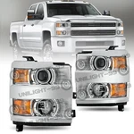 Pair For 2015-2019 Chevy Silverado 2500 3500HD Chrome Headlights Headlamps Lh&rh. Fixed Price $277.98.