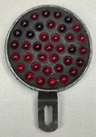 Vtg Persons Majestic No 337 Red Glass Marble Reflector Auto License Plate Topper. Fixed Price $94.95.