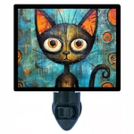 Decorative Photo Night Light, Orange Eyes, Black Cats. Fixed Price $23.49.