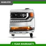 Left Headlight W/ Led For Chevy Silverado 1500 2016-2018 Hid/xenon Chrome Lamp. Fixed Price $85.69.