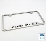 Brushed Notched Stainless License Plate Frame W/ Ford Torino Gt Script Logo. Fixed Price $35.99.