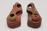 Vintage Original 1930'S White Truck Headlight Bucket Stands Stanchion Pair Rare. Fixed Price $225.00.