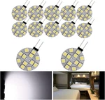 Everbrightt 12PACK G4 Puck Lights Led Bulbs Side Pin Base White Round 5050. Fixed Price $24.11.