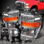 08-10 Ford F250 F350 F450 F550 Chrome/amber Headlights+led Fog Lamps+switch. Fixed Price $129.95.