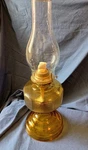 Antique Vintage Amber Glass & Eagle Brass Kerosene Oil Lamp W Shade Unused. Fixed Price $15.00.