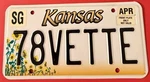 78VETTE Vanity License Plate 1978 Chevrolet Corvette Kansas L48 L82. Fixed Price $79.99.