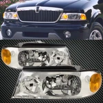 98-2002 Lincoln Navigator Headlights Pair Halogen Chrome Performance Lens. Fixed Price $145.69.