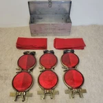 Vintage Griffin Reflector Flare Set W/ Metal Case Stimsonite Roadside Emergency. Fixed Price $34.95.