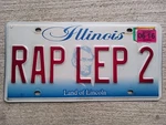 2016 Illinois Personalized Vanity License Plate Rap Lep. Fixed Price $16.79.