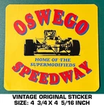 Oswego Speedway Home Of The Supermodifieds- Vintage Original Decal Sticker. Fixed Price $8.66.