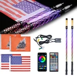 2PCS 3FT Spiral Whip Lights W/ Top Strobe Warning Lighted Antenna For Ranger X3. Fixed Price $87.77.